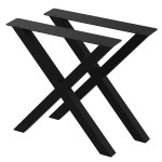 2 Nogi do stołu TYP- X (profil 60x60mm) Kolor Czarny Rozmiar 715-720H 