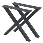 2 Nogi do stołu TYP- X (profil 60x60mm) Kolor Antracyt Rozmiar 715-720H 