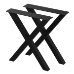 2 Nogi do stołu TYP- X (profil 60x60mm) Kolor Czarny Rozmiar 615-720H 