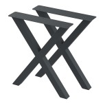 2 Nogi do stołu TYP- X (profil 60x60mm) Kolor Antracyt Rozmiar 615-720H 