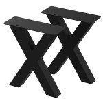 2 Nogi do stołu TYP- X (profil 60x60mm) Kolor Czarny Rozmiar 350-420H 