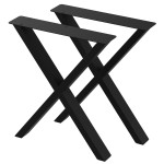 2 Nogi do stołu TYP- X (profil 80x40mm) Kolor Czarny Rozmiar 615-720H 