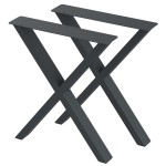 2 Nogi do stołu TYP- X (profil 80x40mm) Kolor Antracyt Rozmiar 615-720H 