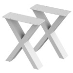 2 Nogi do stołu TYP- X (profil 80x40mm) Kolor Biały Rozmiar 350-420H 