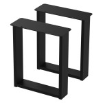2 Nogi do stołu TYP- U (profil 80x20mm) Kolor Czarny Rozmiar 350-420H 