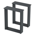 2 Nogi do stołu TYP- U (profil 80x20mm) Kolor Antracyt Rozmiar 350-420H 
