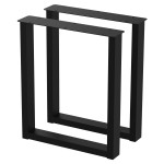 2 Nogi do stołu TYP- U (profil 80x40mm) Kolor Czarny Rozmiar 615-720H 