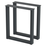2 Nogi do stołu TYP- U (profil 80x40mm) Kolor Antracyt Rozmiar 615-720H 