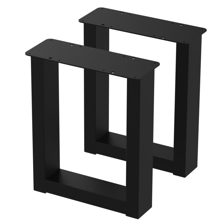 2 nogi do ławki grafit typ U 80x40mm czarne
