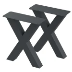 2 Nogi do stołu TYP- X (profil 60x60mm) Kolor Antracyt Rozmiar 350-420H 