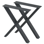 2 Nogi do stołu TYP- X (profil 80x40mm) Kolor Antracyt Rozmiar 615-720H 