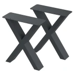 2 Nogi do stołu TYP- X (profil 80x40mm) Kolor Antracyt Rozmiar 350-420H 
