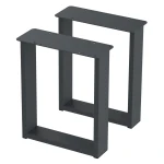 2 Nogi do stołu TYP- U (profil 80x20mm) Kolor Antracyt Rozmiar 350-420H 