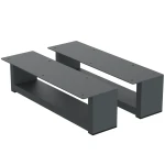 2 Nóżki do komody K3-100 (profil 80x20mm) Kolor Antracyt Rozmiar 380-100H 